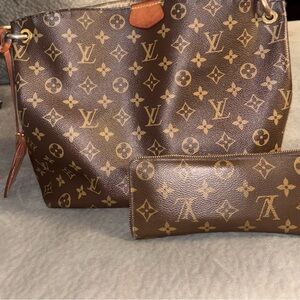 Louis Vuitton Classic Monogram Shoulder Bag Set with Wallet